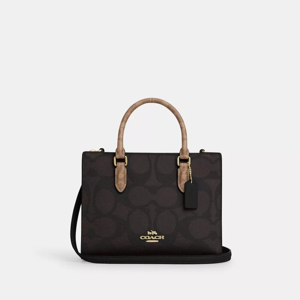Maggie kleine Tote bag van Signature Canvas met blokprint
