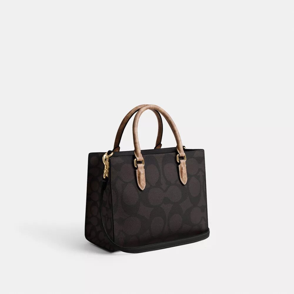 Maggie kleine Tote bag van Signature Canvas met blokprint