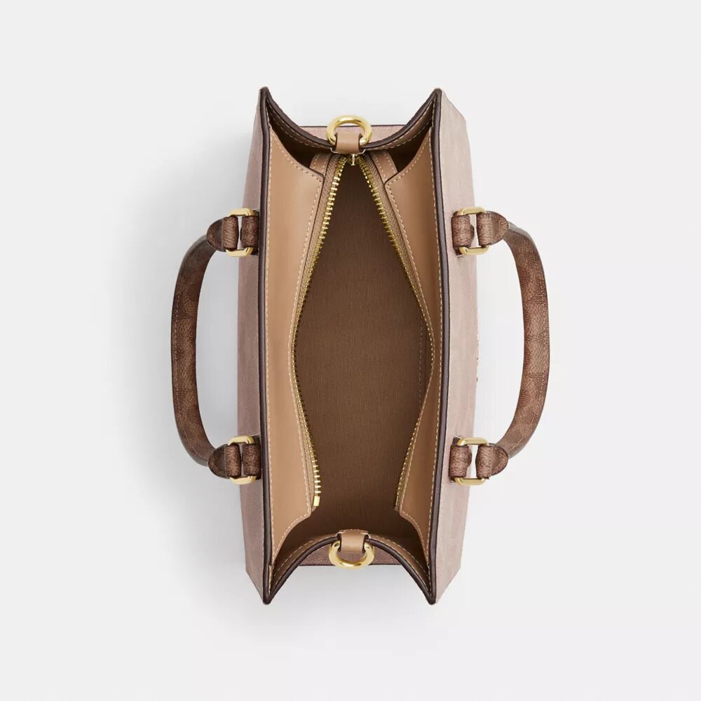 Maggie kleine Tote bag van Signature Canvas met blokprint