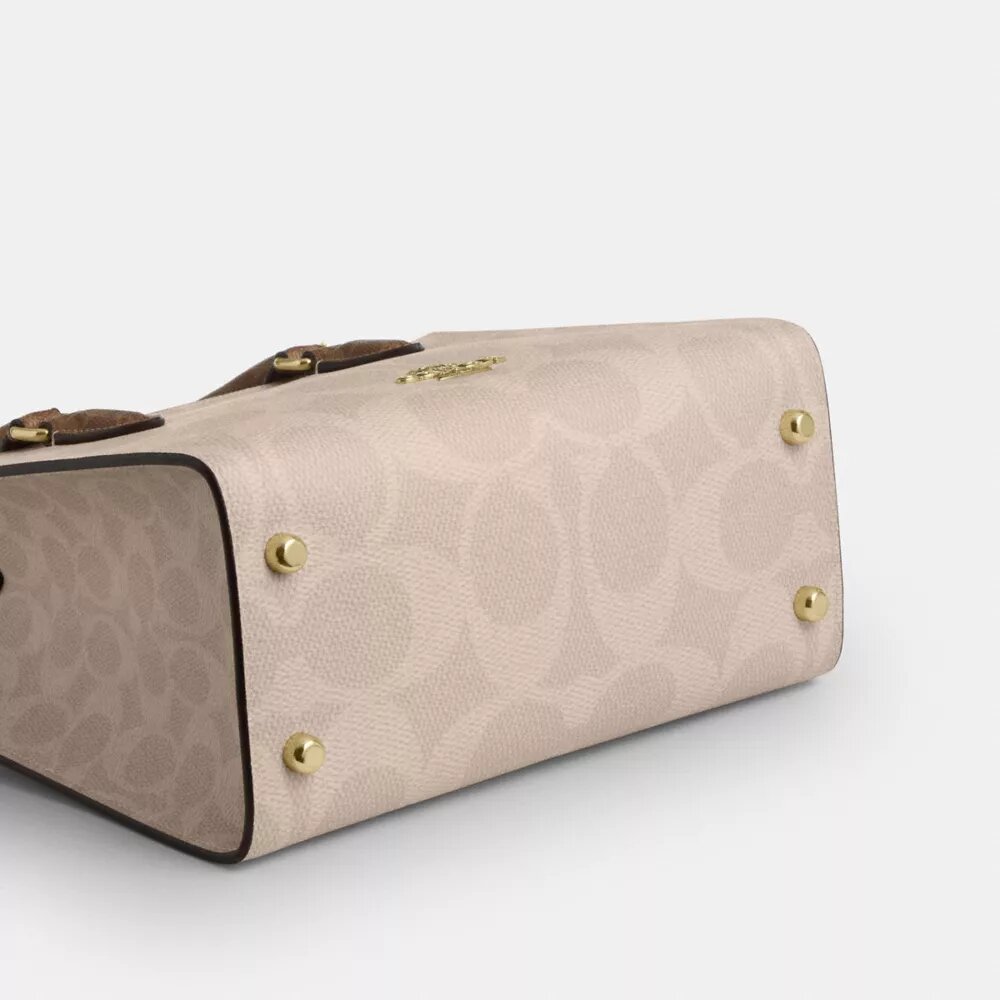 Maggie kleine Tote bag van Signature Canvas met blokprint