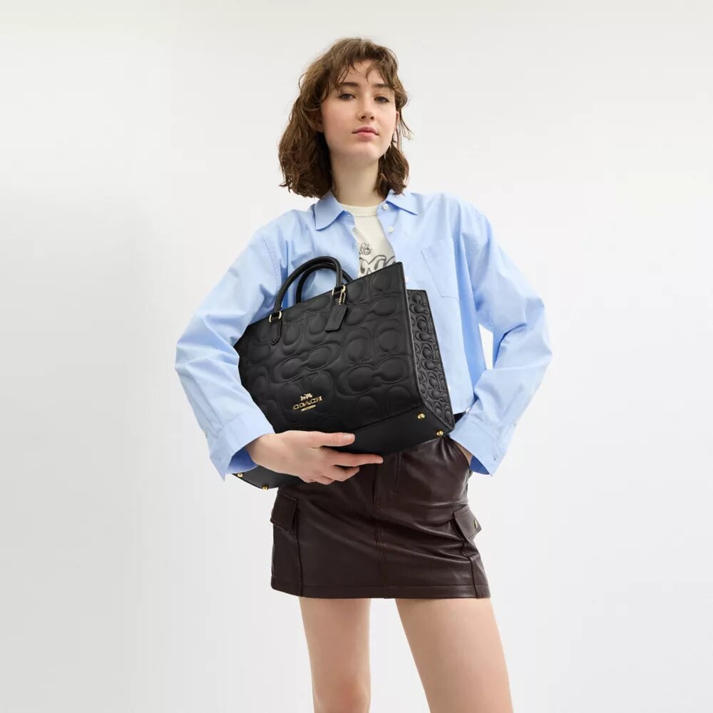 Maggie-tote bag van kenmerkend leer