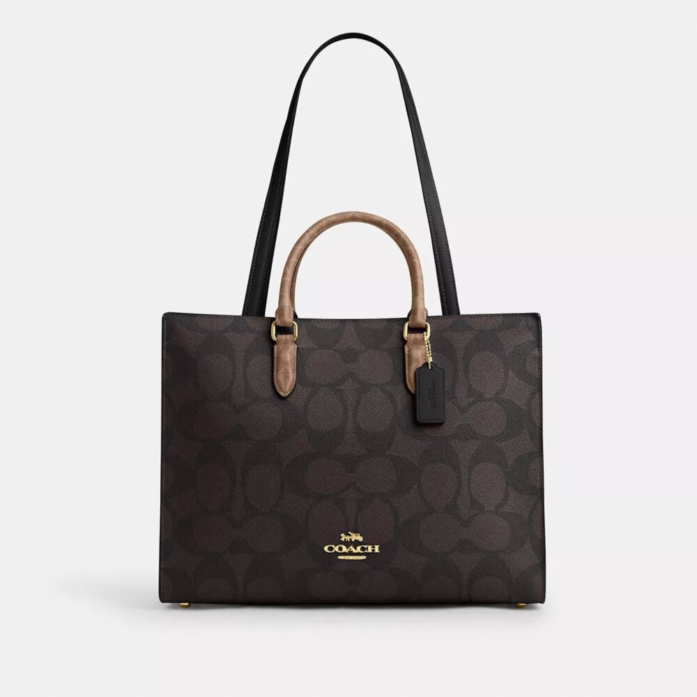 Maggie Tote bag van Signature Canvas met blokprint