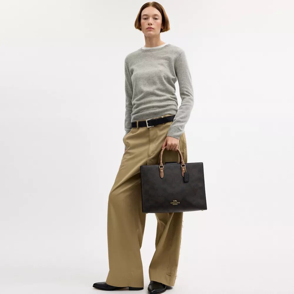 Maggie Tote bag van Signature Canvas met blokprint