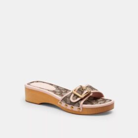 Margot houten sandal in kenmerkend jacquard