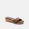 Margot houten sandal in kenmerkend jacquard