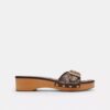 Margot houten sandal in kenmerkend jacquard