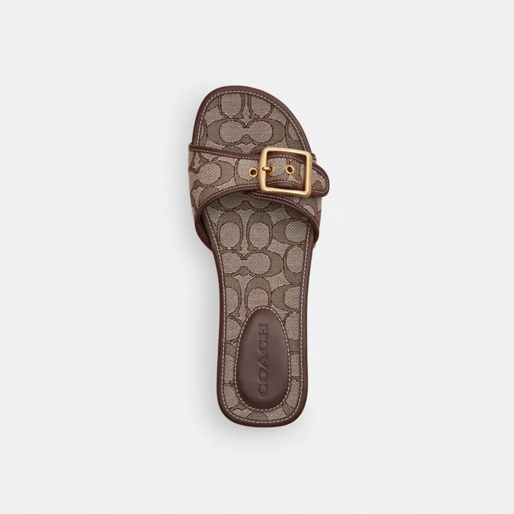 Margot houten sandal in kenmerkend jacquard