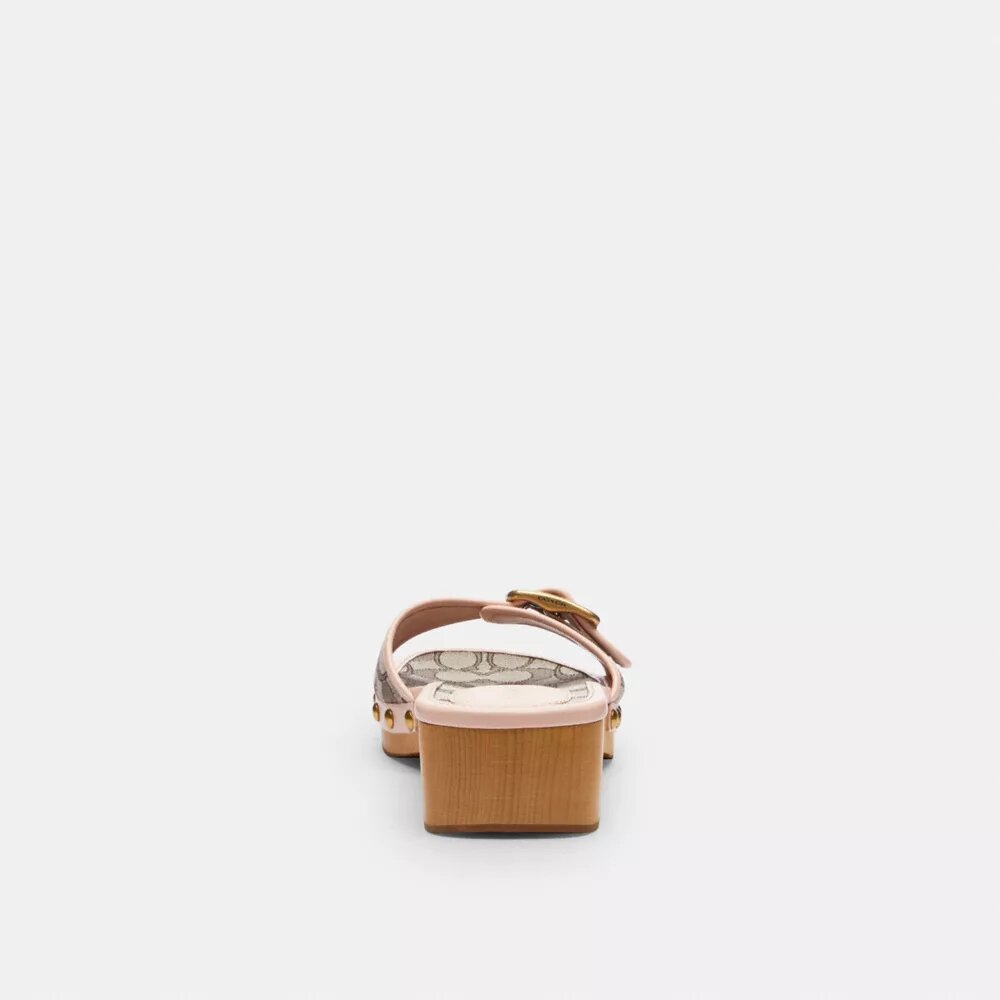 Margot houten sandal in kenmerkend jacquard