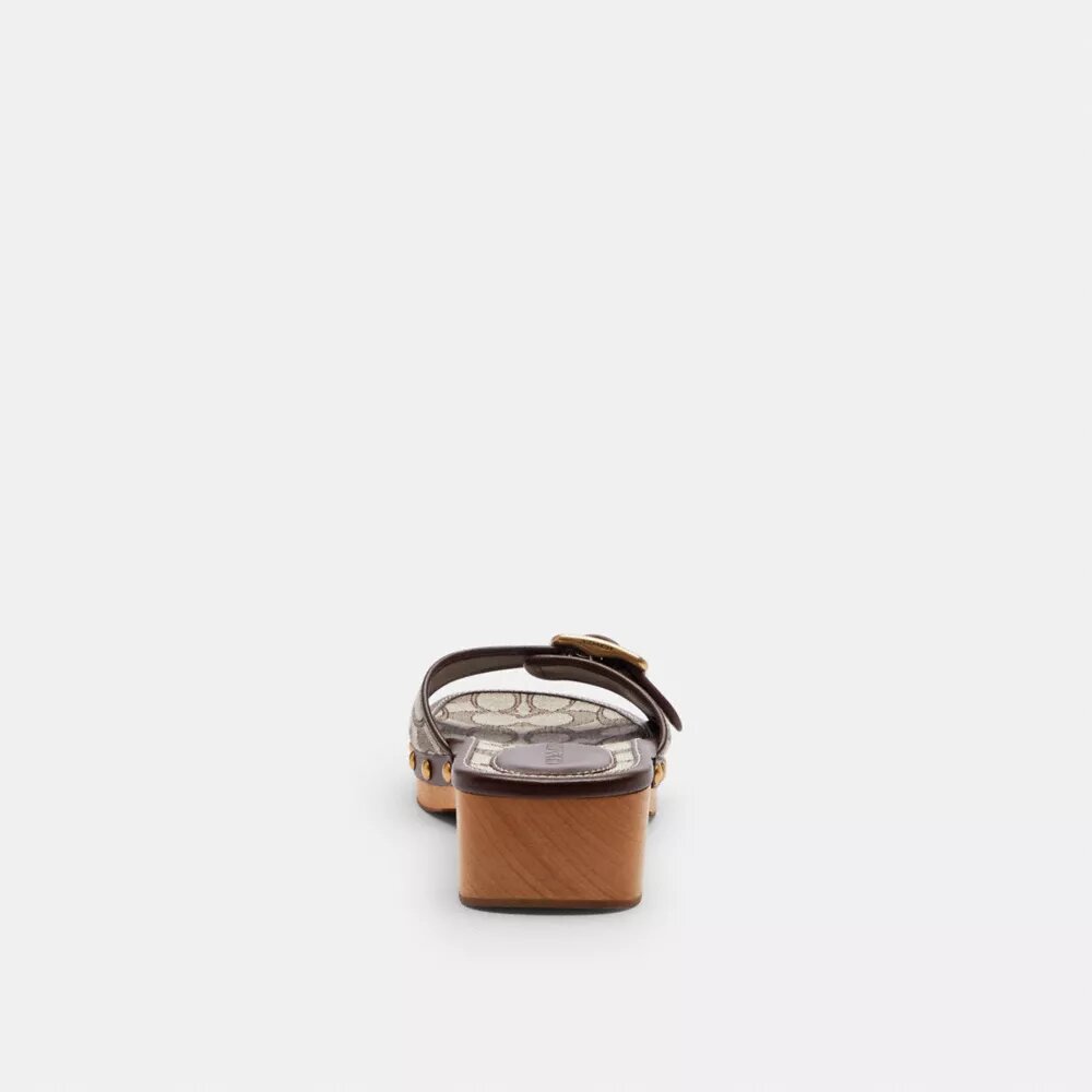 Margot houten sandal in kenmerkend jacquard