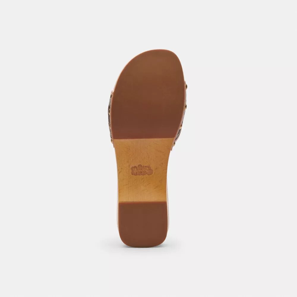 Margot houten sandal in kenmerkend jacquard