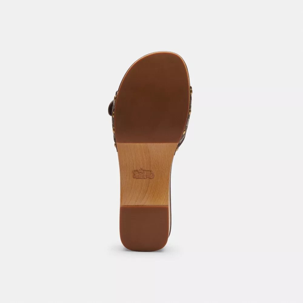 Margot houten sandal in kenmerkend jacquard