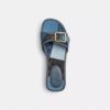 Margot houten sandalen met kenmerkend denim-patchwork