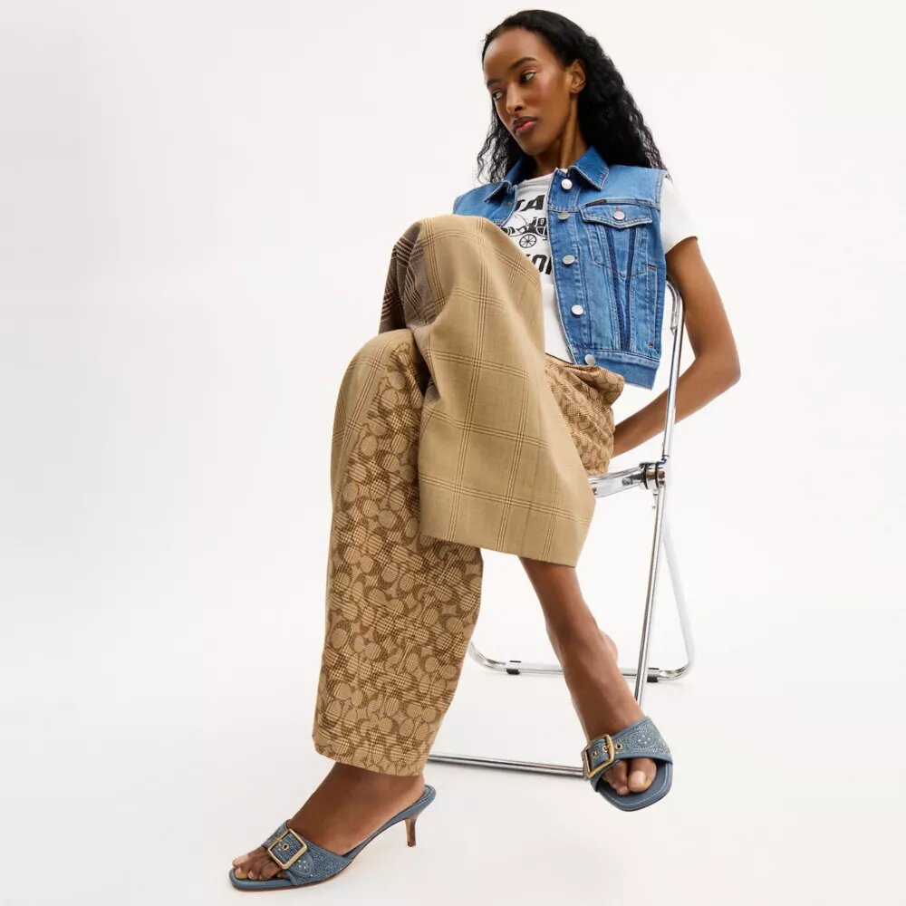 Margot-sandalen in Crystal Signature Denim