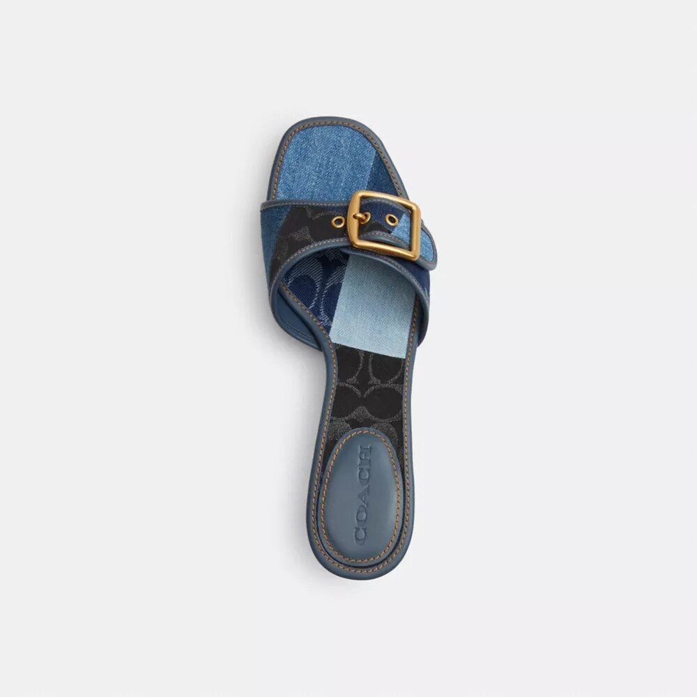 Margot-sandalen met kenmerkend denim-patchwork