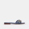 Margot-sandalen platte in Crystal Signature Denim