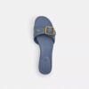 Margot-sandalen platte in Crystal Signature Denim