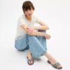 Margot-sandalen platte in Crystal Signature Denim