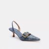 Margot-slingbacks in Crystal Signature Denim
