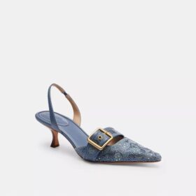 Margot-slingbacks in Crystal Signature Denim