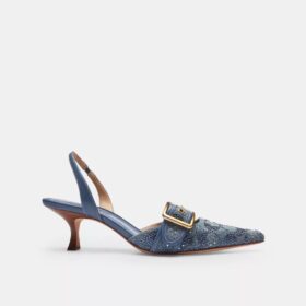 Margot-slingbacks in Crystal Signature Denim