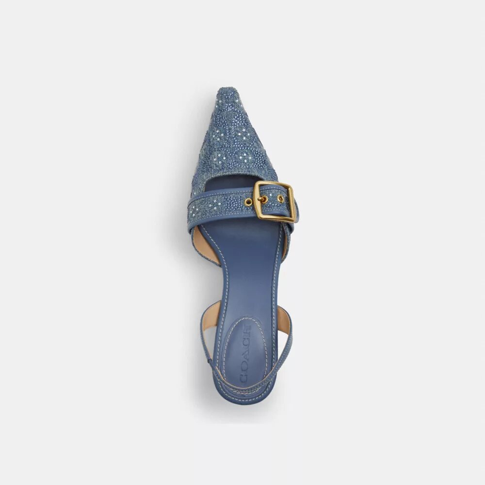 Margot-slingbacks in Crystal Signature Denim