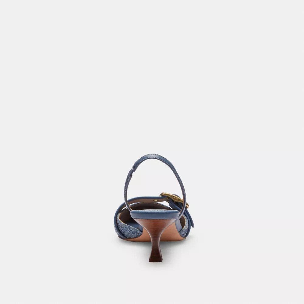 Margot-slingbacks in Crystal Signature Denim