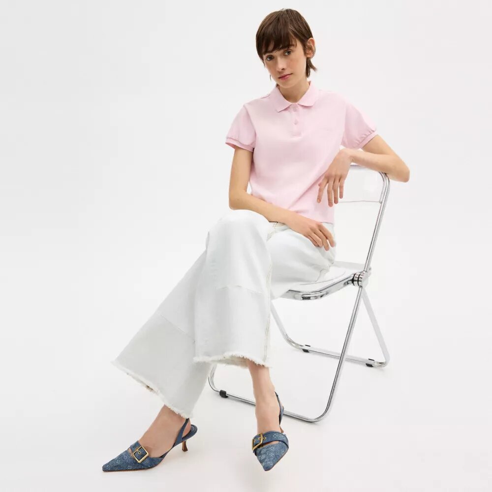 Margot-slingbacks in Crystal Signature Denim
