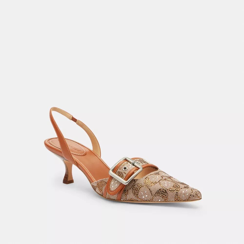 Margot-slingbacks in Crystal Signature Jacquard