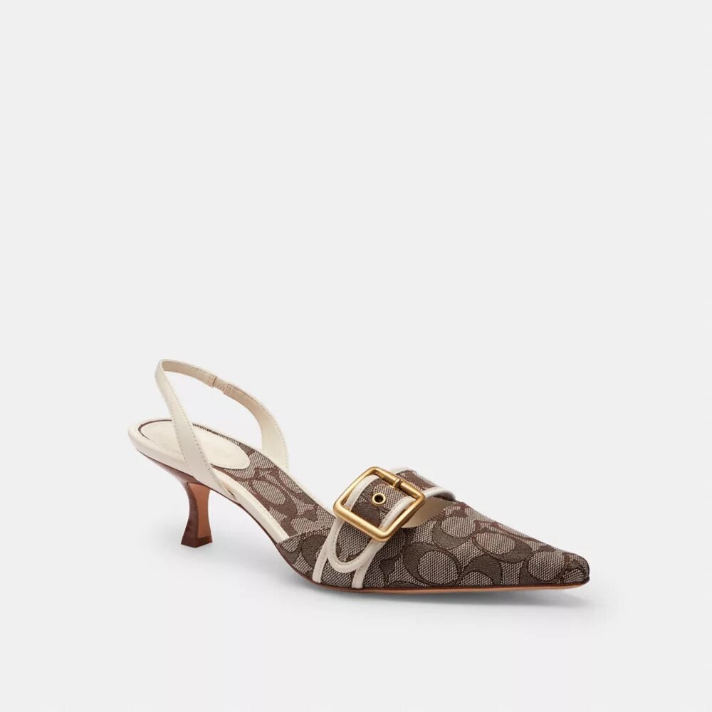 Margot-slingbacks van kenmerkend jacquard