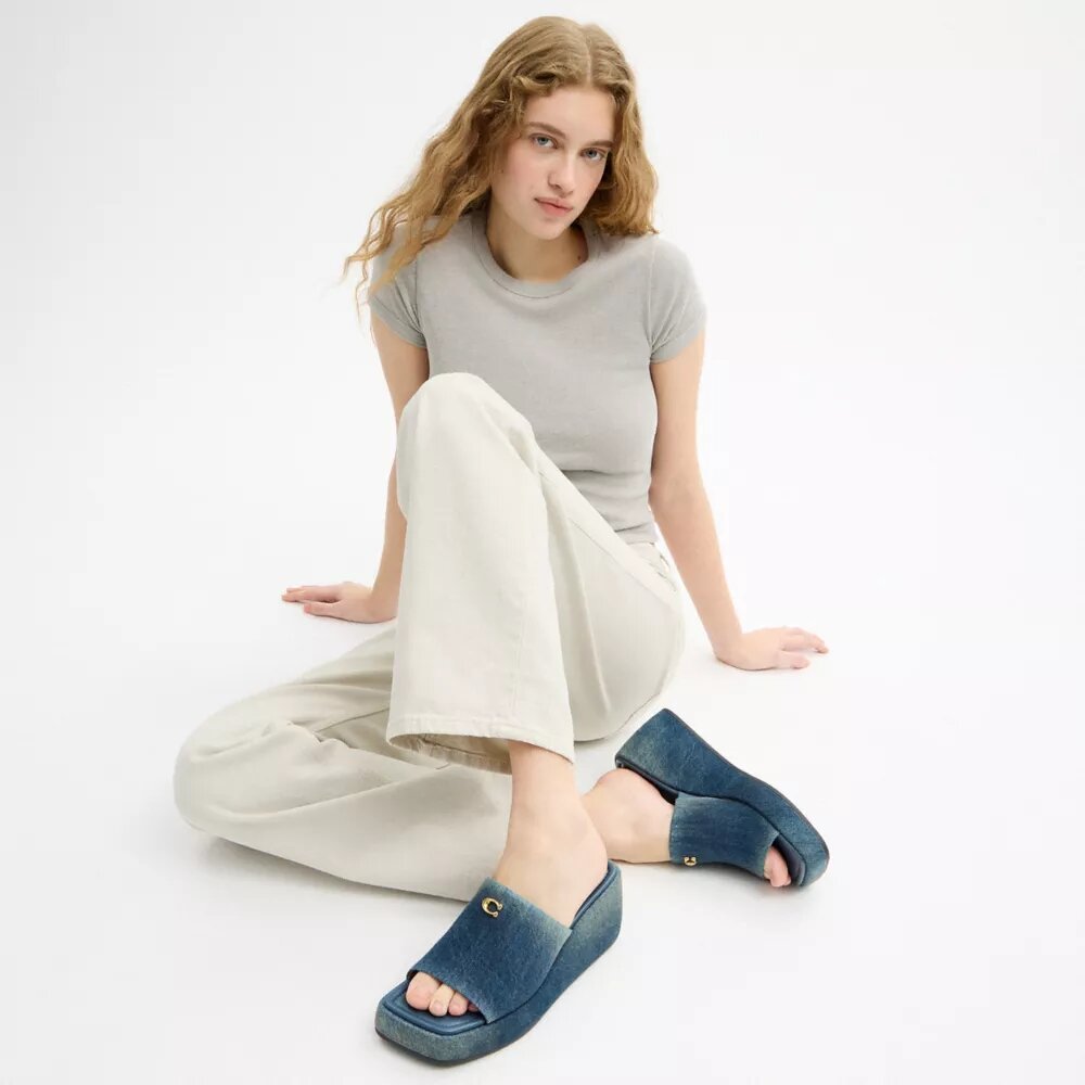 Marie-Plateausandalen in ‘Loved Denim’
