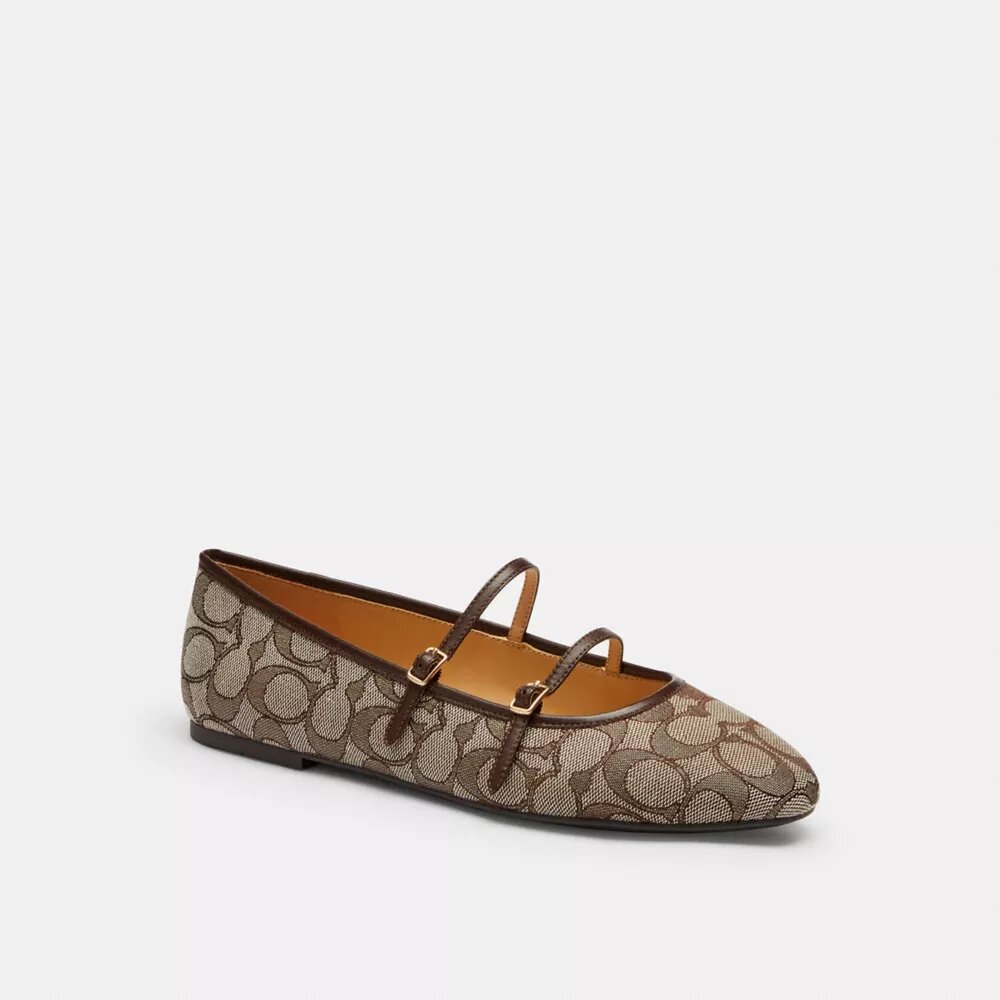 Mary Janes met dubbele gesp in kenmerkend jacquard