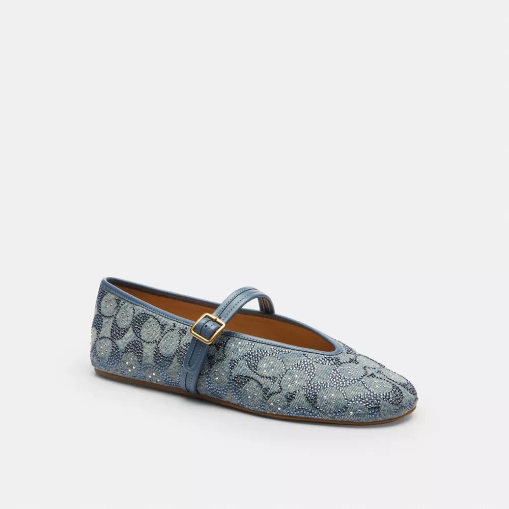 Mary Janes van Crystal Signature Denim