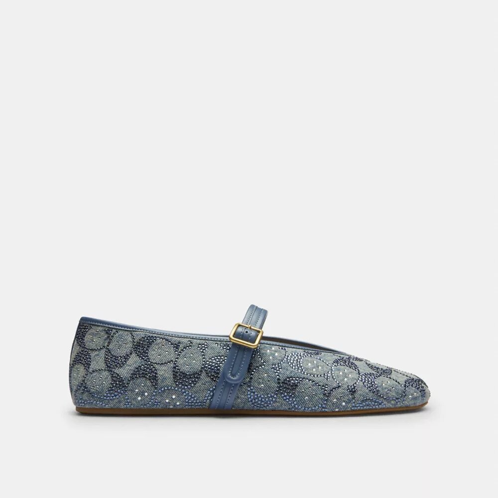Mary Janes van Crystal Signature Denim