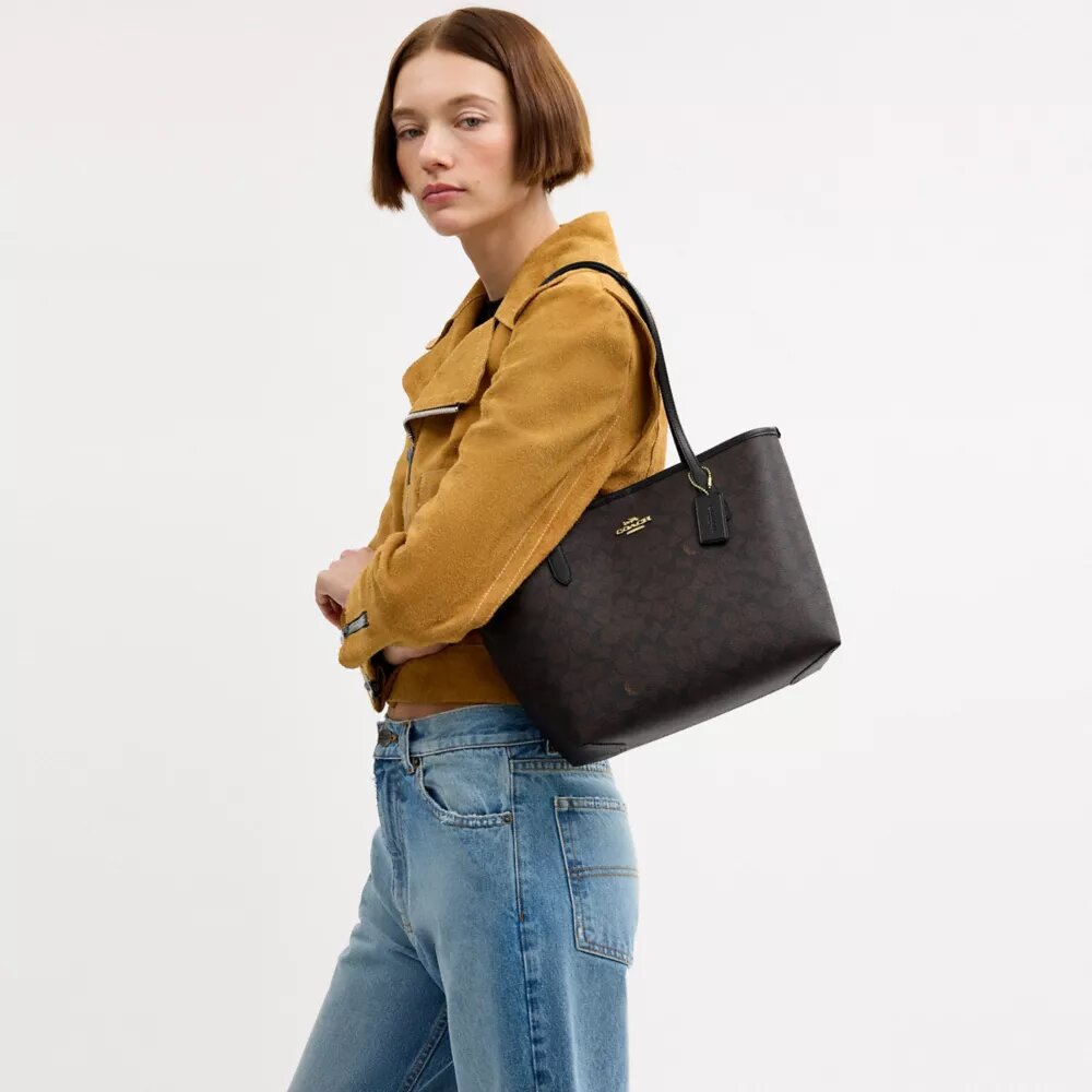 Middelgrote City-tote bag van Signature Canvas