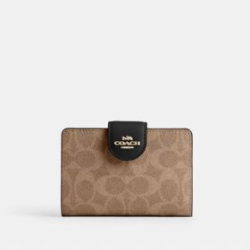 Middelgrote hoekportemonnee met ritssluiting van Signature Canvas