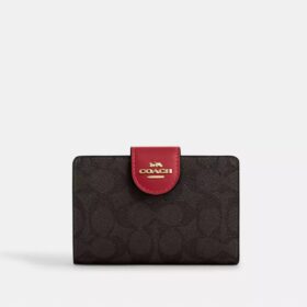 Middelgrote hoekportemonnee met ritssluiting van Signature Canvas