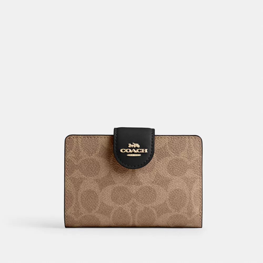 Middelgrote hoekportemonnee met ritssluiting van Signature Canvas