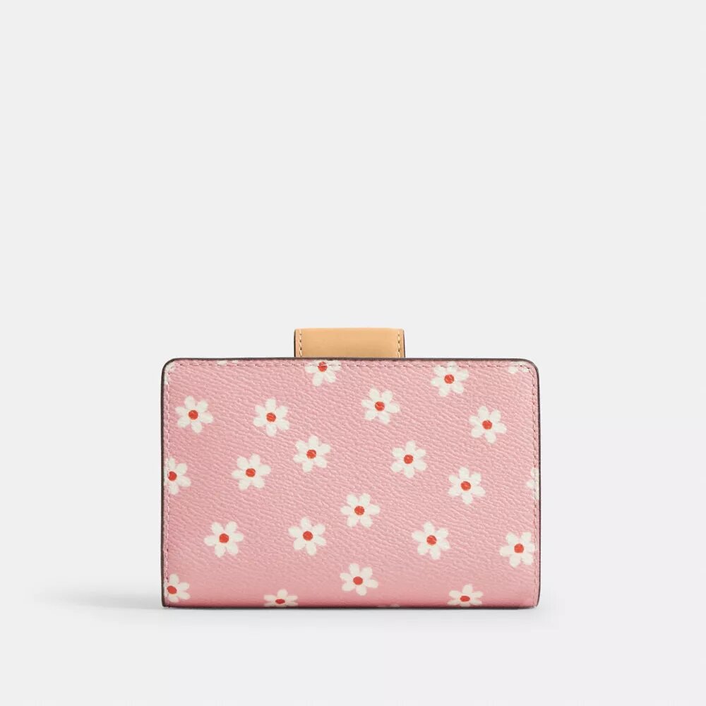 Middelgrote portemonnee met rits in de hoek en bloemenprint