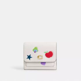 Mila kleine portemonnee met klep en stickerprint