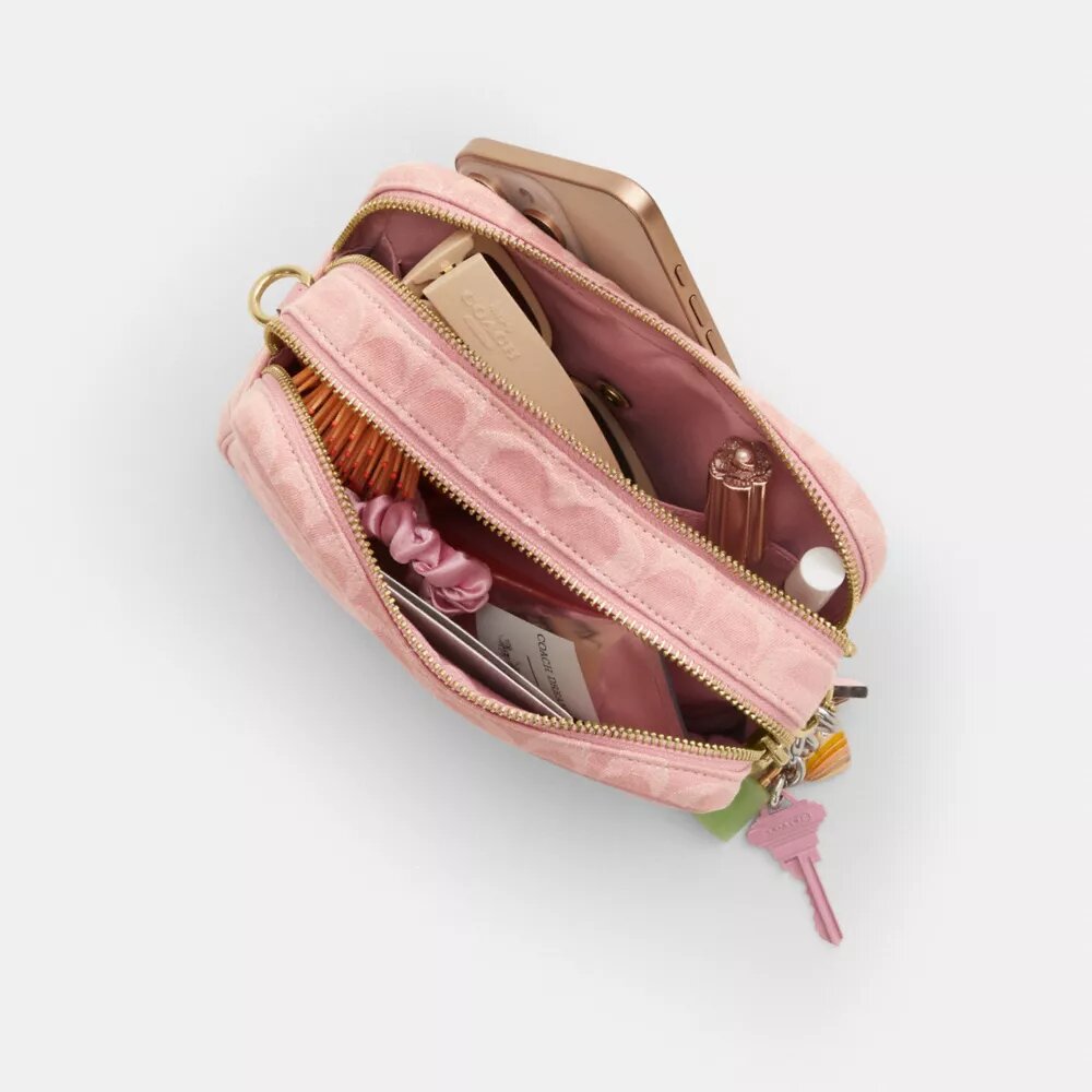 Mini Carey-crossbodytas in Signature Denim