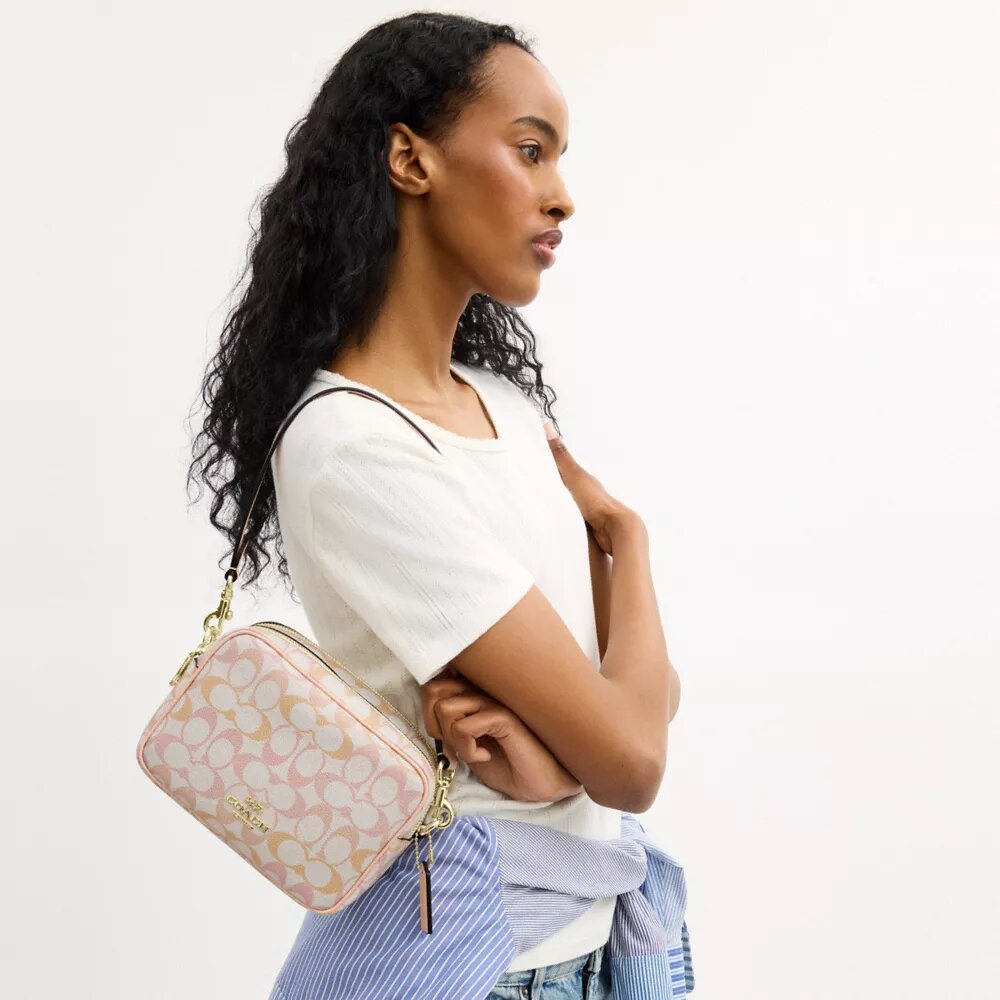 Mini Carey Crossbodytas van Signature Canvas