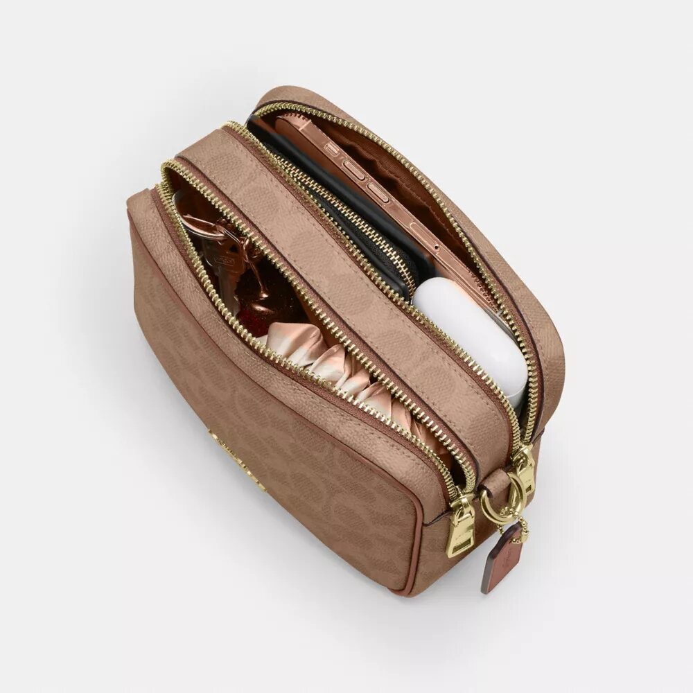Mini Carey Crossbodytas van Signature Canvas