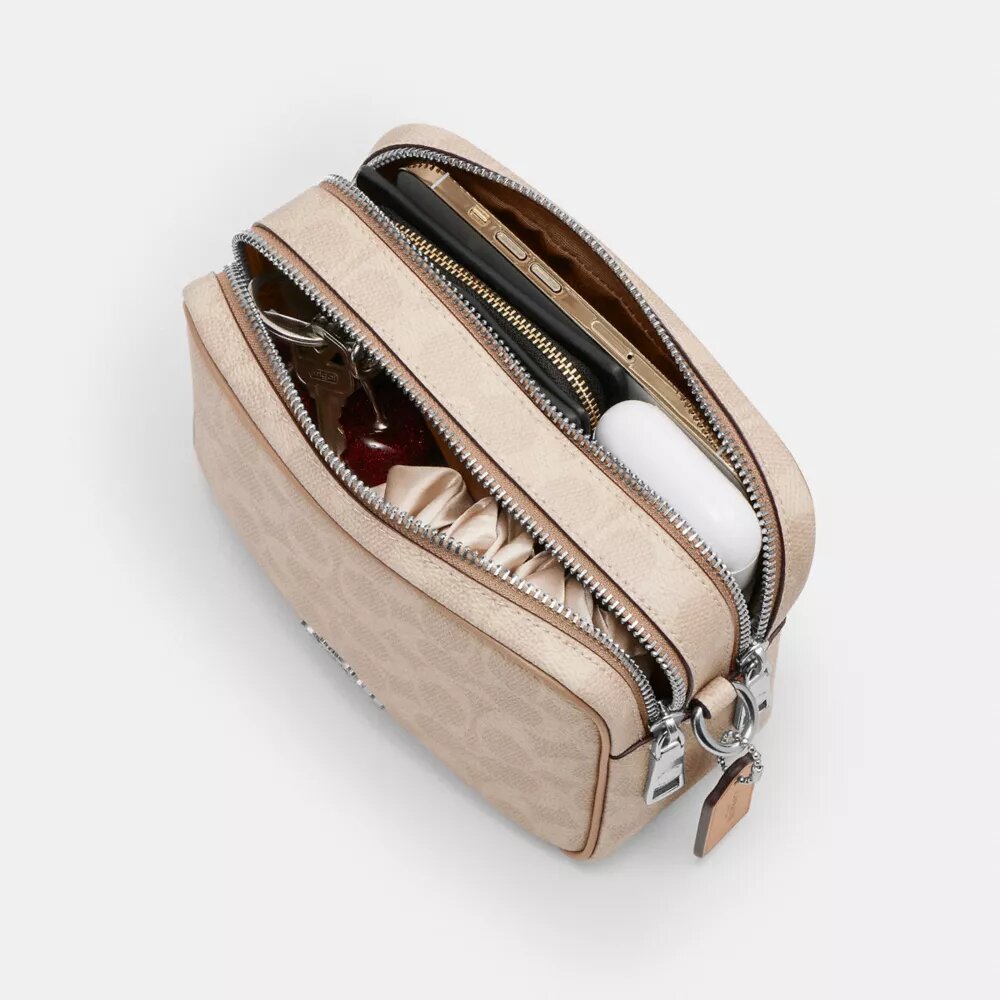 Mini Carey Crossbodytas van Signature Canvas