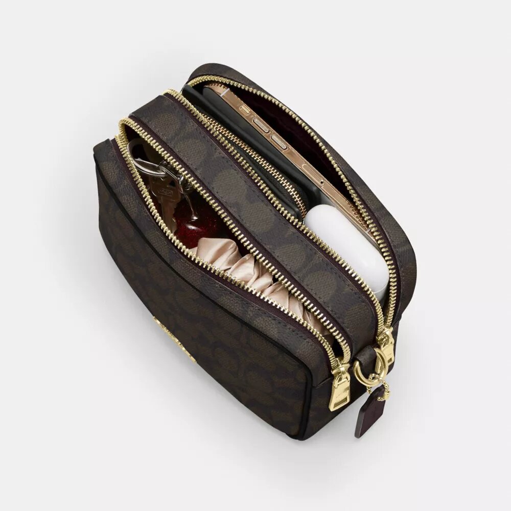 Mini Carey Crossbodytas van Signature Canvas