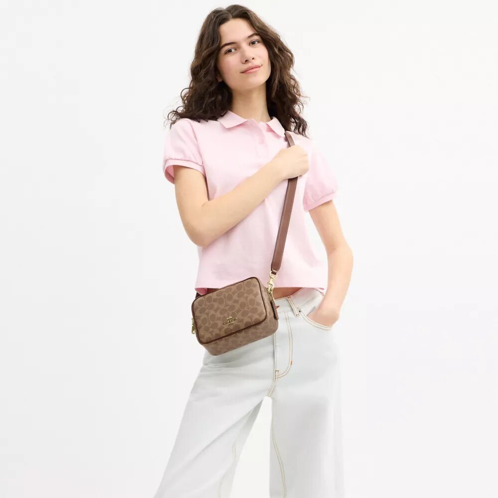 Mini Carey Crossbodytas van Signature Canvas