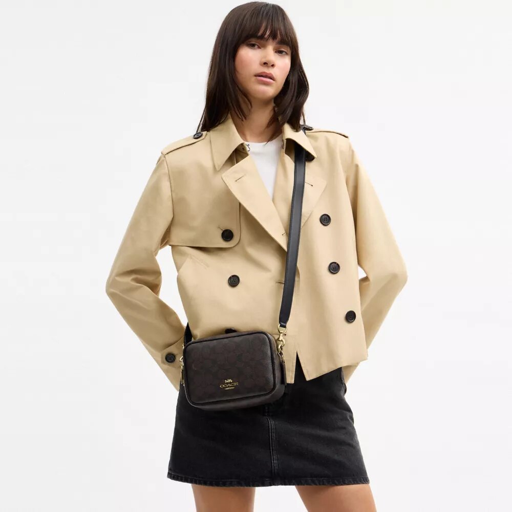 Mini Carey Crossbodytas van Signature Canvas