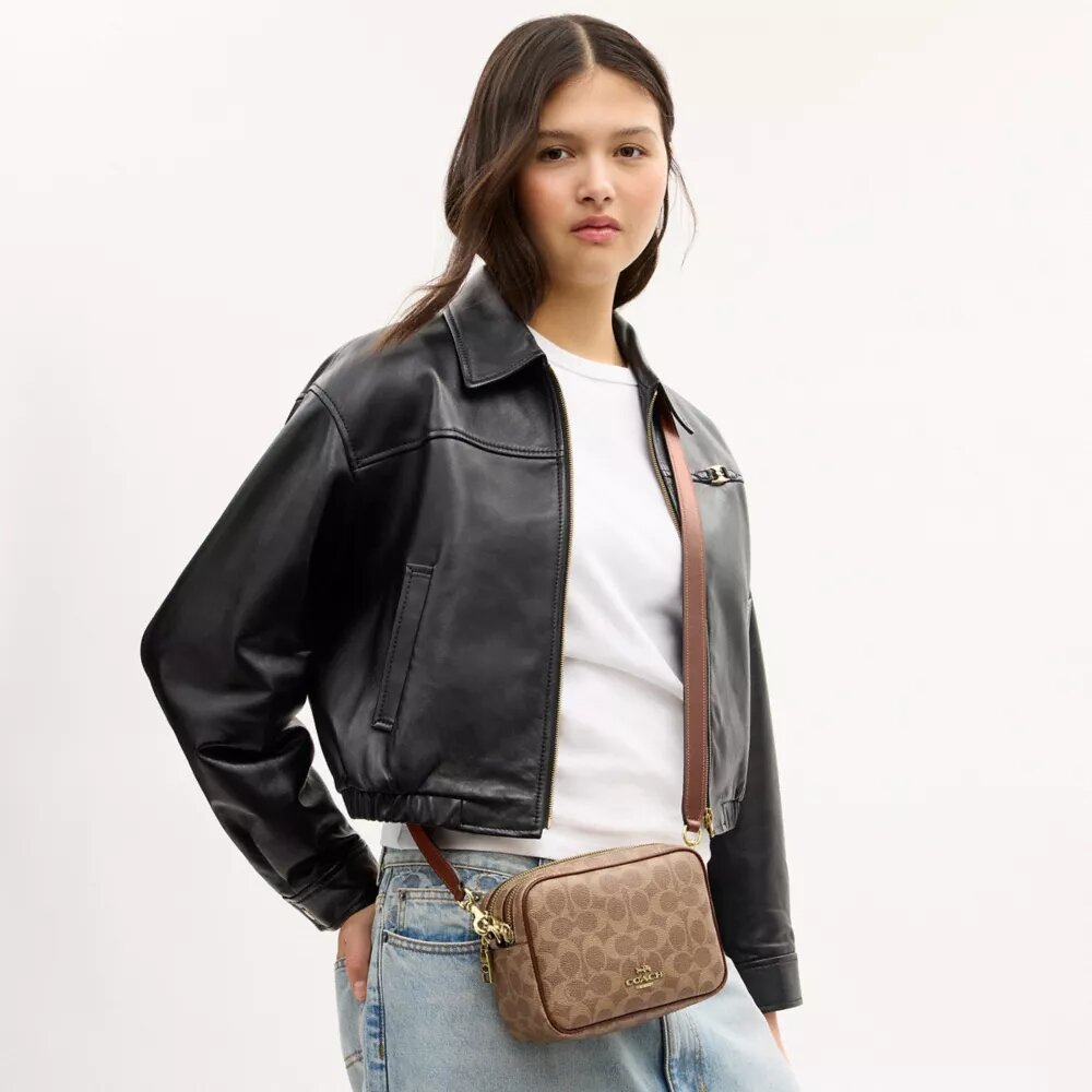 Mini Carey Crossbodytas van Signature Canvas