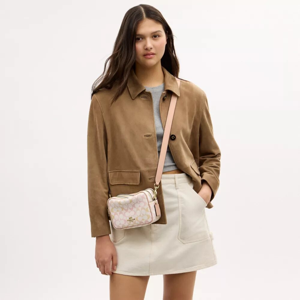 Mini Carey Crossbodytas van Signature Canvas