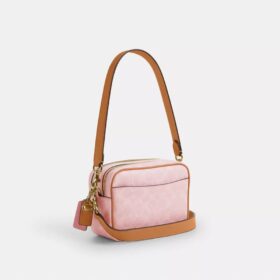 Mini Carey-crossbodytas van Signature Canvas met Bedels