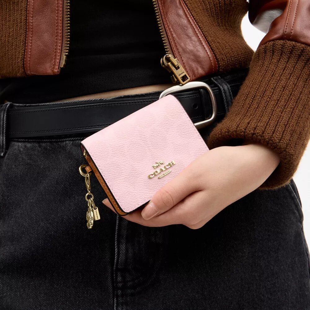 Mini-portemonnee aan een ketting van Signature Canvas met bedels